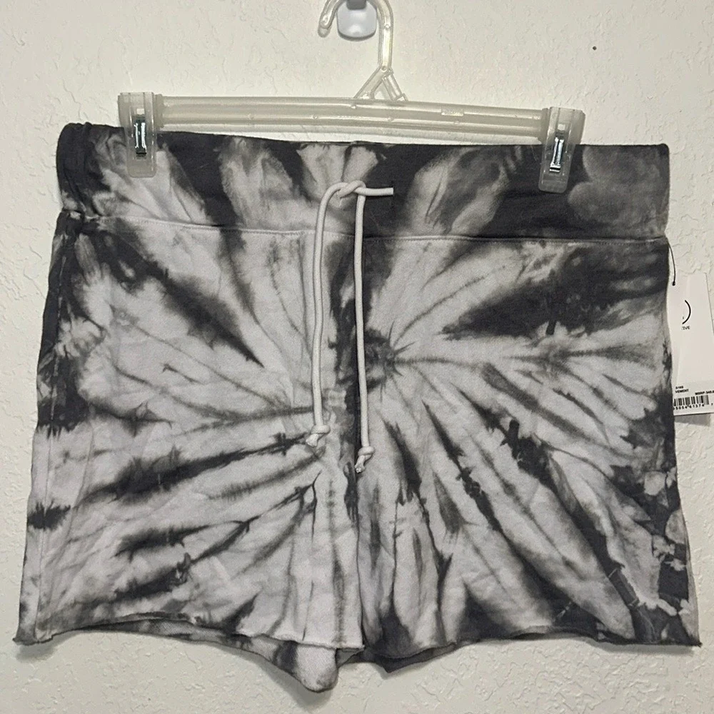 Sage‎ Collective Tie Dye Lounge Shorts Pavement Grey White Drawstring Large NEW